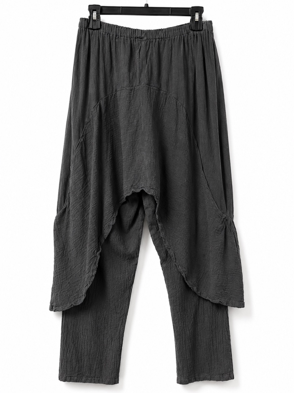 Oh My Gauze! Layered Asymmetrical Skirt Pants Charcoal Gray Gauze Lagenlook 1
AA - Picture 2 of 11
